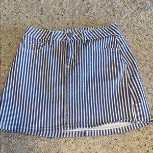 Stripped Jean Skirt